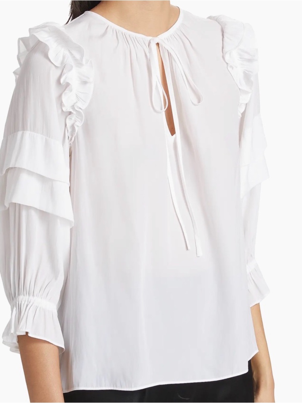 Samira Ruffle-Trim Blouse Ramy Brook